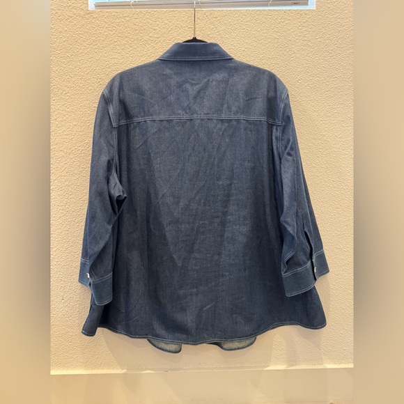 Foxcroft denim non iron, shaped fit button up 20W - Picture 4 of 15